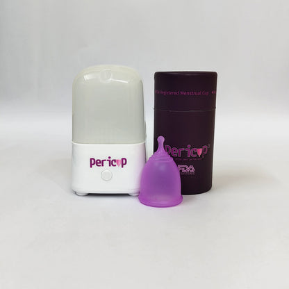 Pericup electric steam sterilizer combo with menstrual cup and paper packaging box